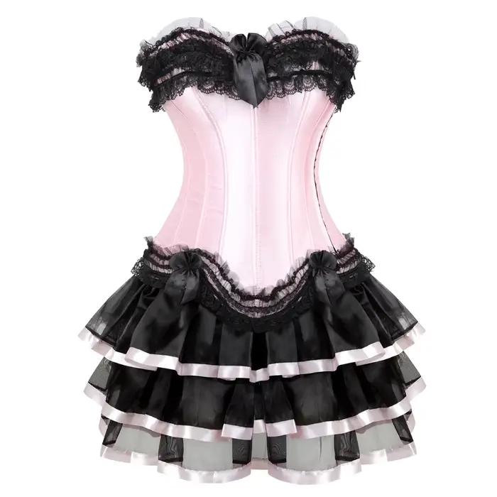 Mini jupes tutu en maille noire et dentelle