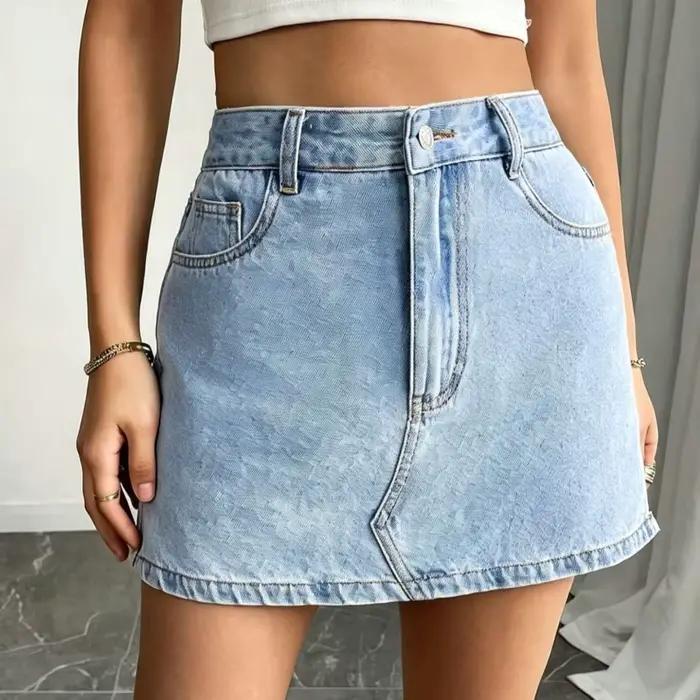 Jupe courte en jean pour femme