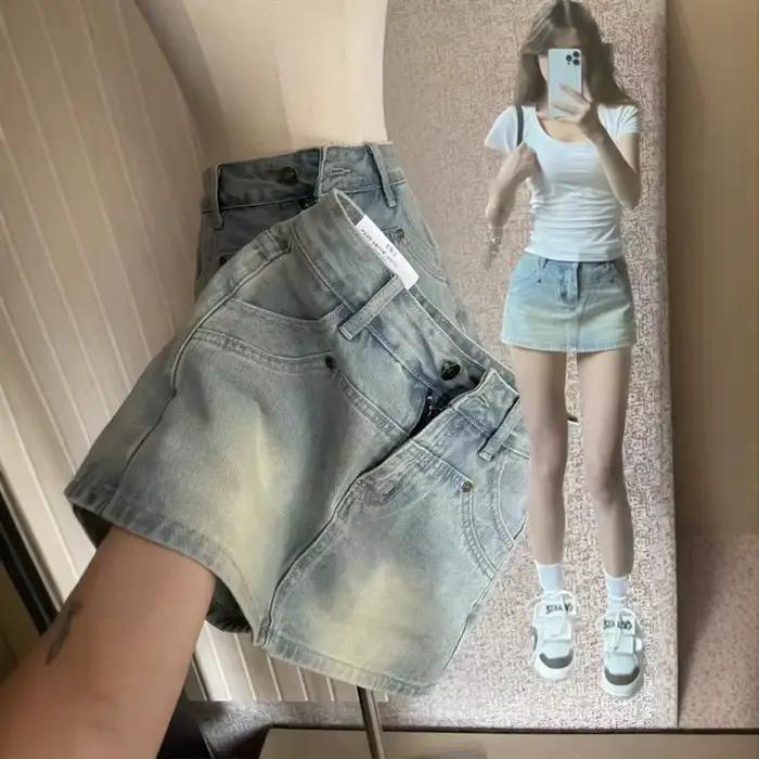 Jupe courte en jean pour femme