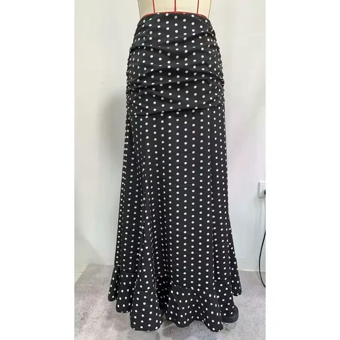 Jupe longue sirène élégante à pois pour femme