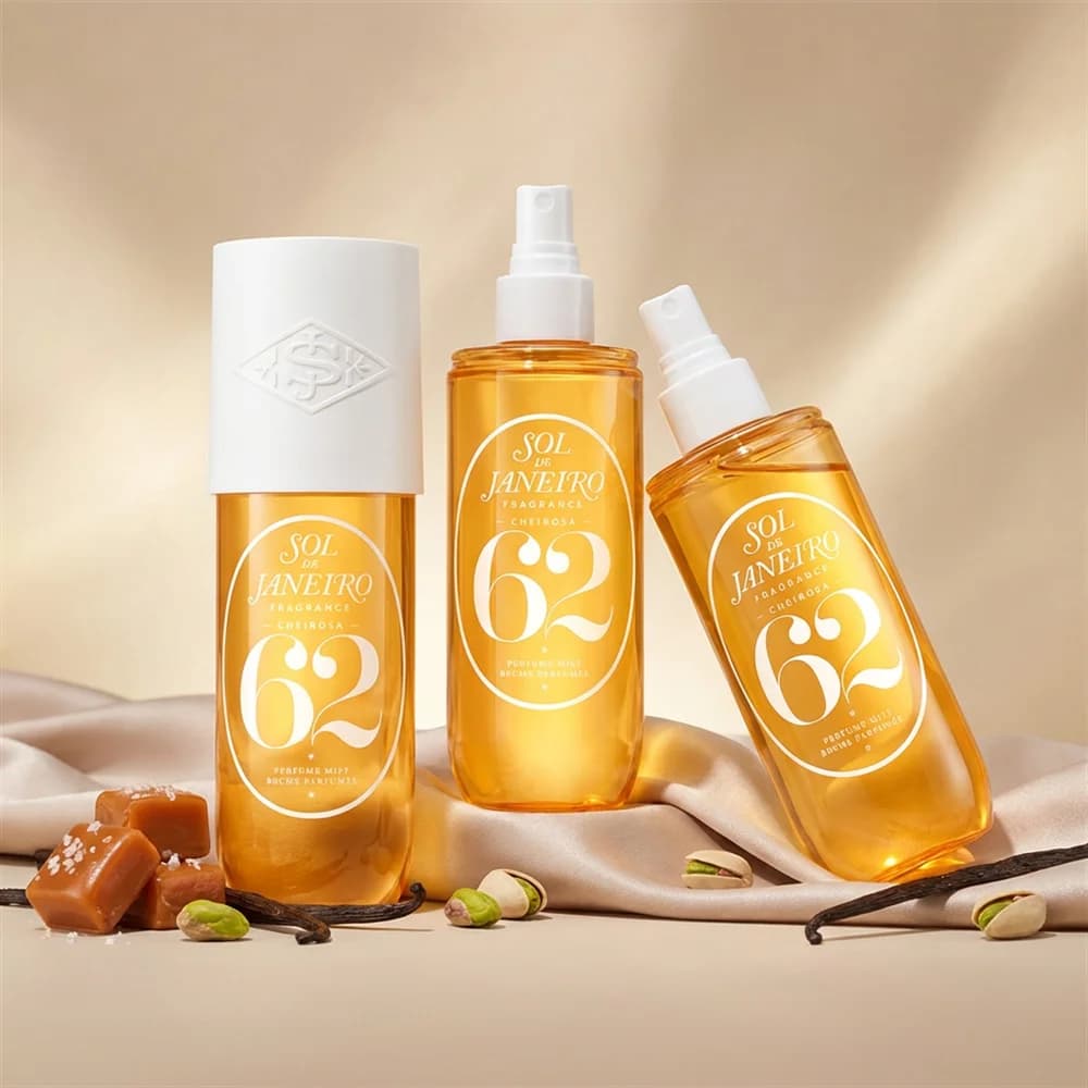 Brume parfumée Sol De Janeiro 62 avec parfum longue durée 90ml, idéale pour les voyages, parfum unis