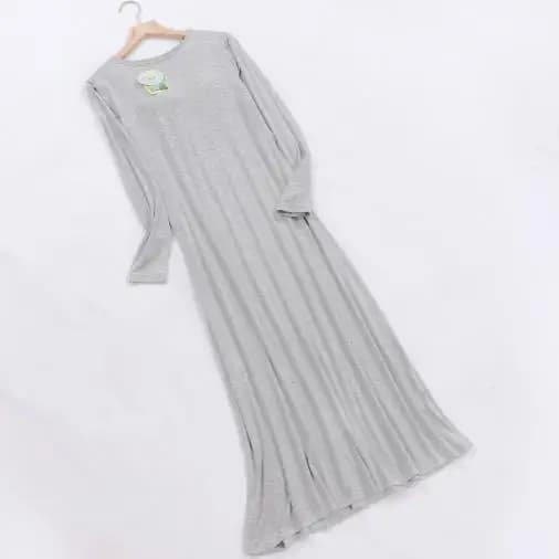 Chemise de nuit longue en coton modal pour femmes, chemise de nuit femme, soutien-gorge rembourré, c