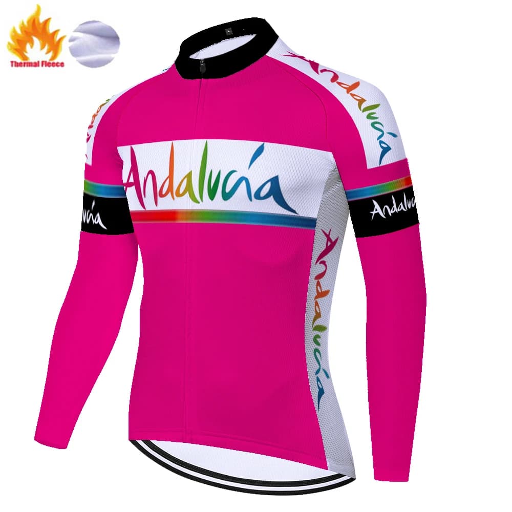 2025 équipe ANDALUCIA thermique polaire maillot ciclismo hombre maillot sport cyclisme veste d'hiver