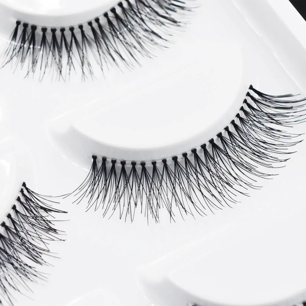 5 paires de faux cils croisés longs noirs naturels, Extensions de faux cils, outils de maquillage