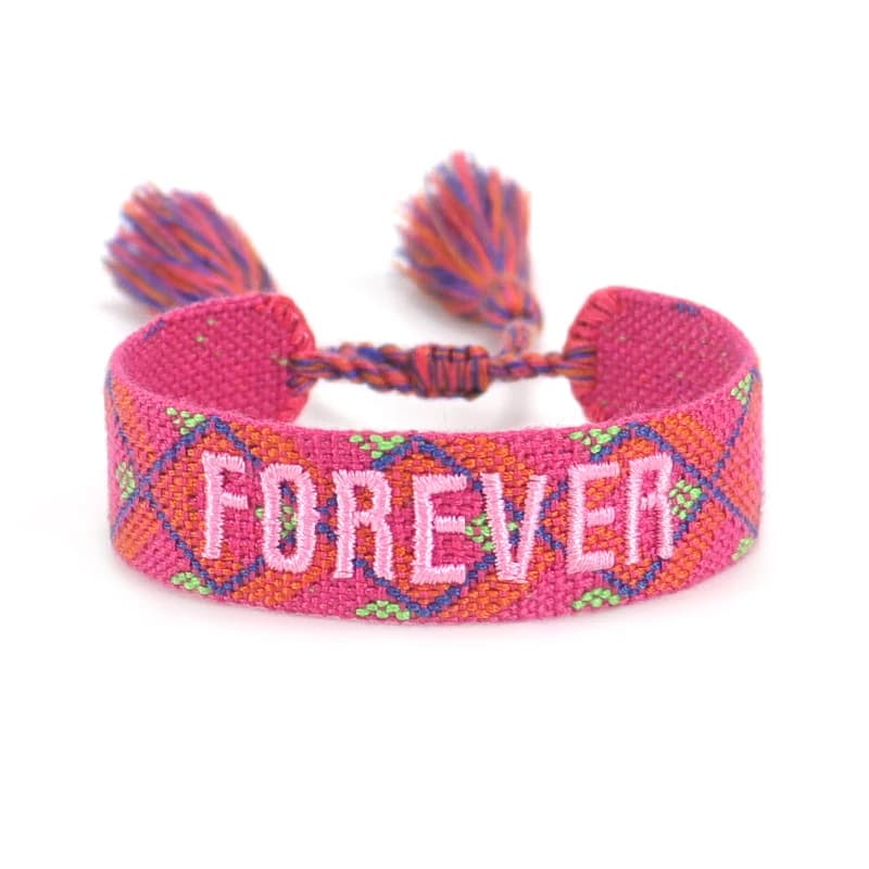 FOREVER LOVE – Bracelet tissé avec lettrage, empilé d'amitié, bijoux cadeau pour montrer l'amour