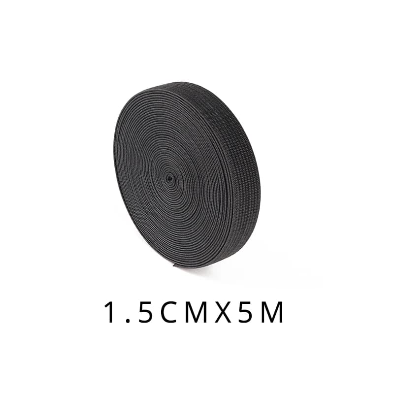 Bande élastique noire pour perruques, 5 mètres de largeur, 1.5-4cm, Spandex, garniture de ceinture, 