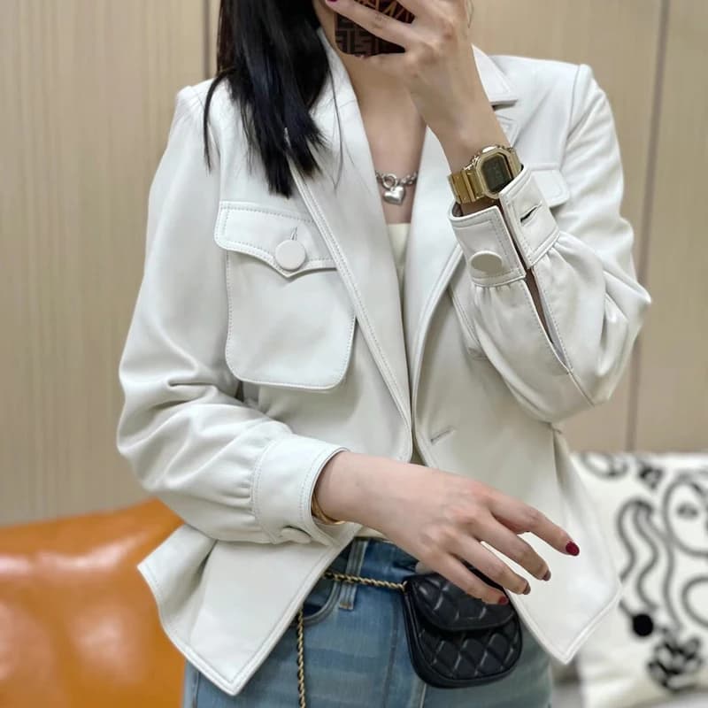 Vestes pour femmes blanc, Blazer, mode dames Style ample grande poche, taille Slim rose kaki Veste c
