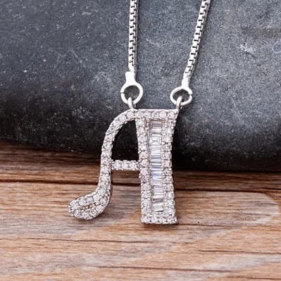 26 lettres de l'alphabet A-Z JOPendant colliers de la présidence pour les femmes cuivre Zcompresses 