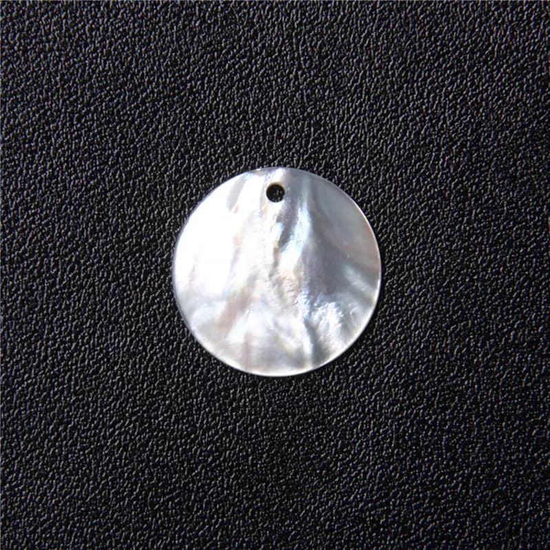 Pièce de monnaie ronde plate en nacre naturelle, 20mm, breloques en coquillage d'huster blanc pour l