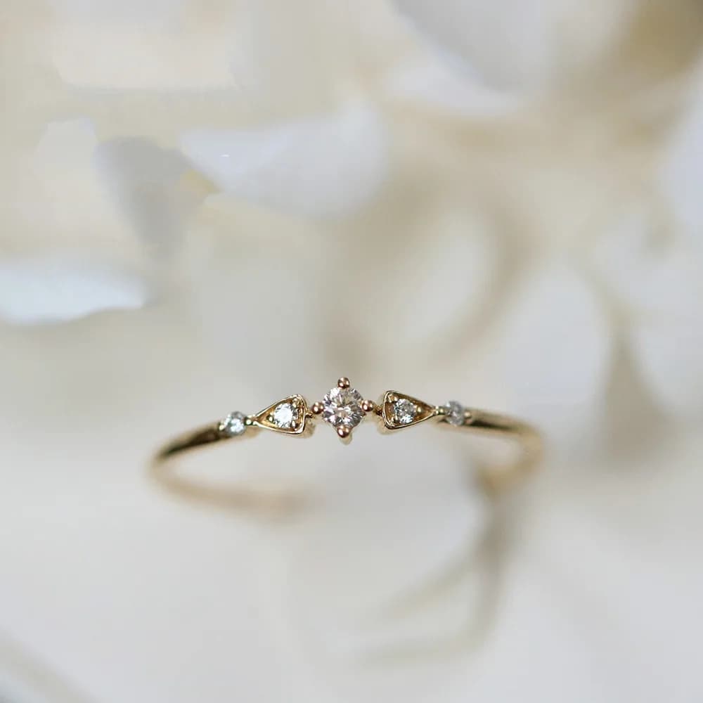 Bague rétro en or 14 carats et diamant pour femmes, queue de Bizuteria, fiançailles, Banquet, bagues