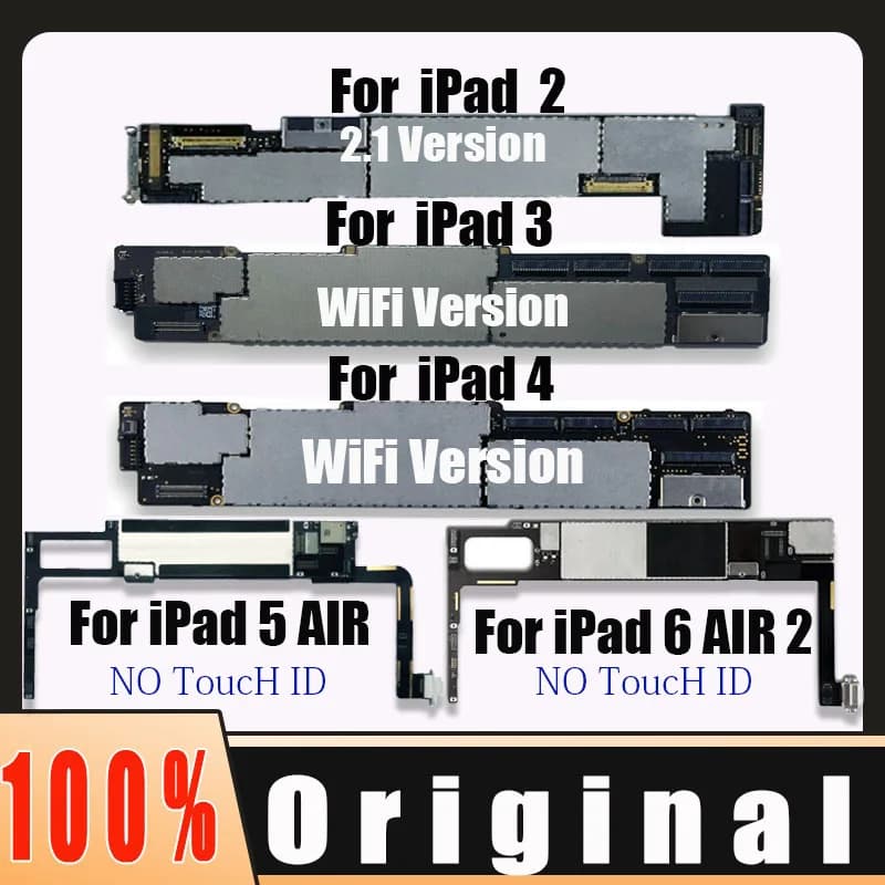 Carte mère pour iPad 2 3 4 Air 1 2, cartes logiques iCloud gratuites, carte mère Wi-Fi, 16 Go, 32 Go