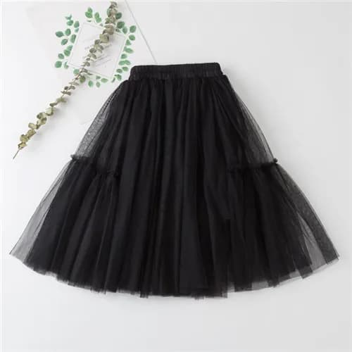 Jupes Tutu en dentelle de coton pour filles, jupe plissée, noir, rose, gris, vêtements pour enfants 