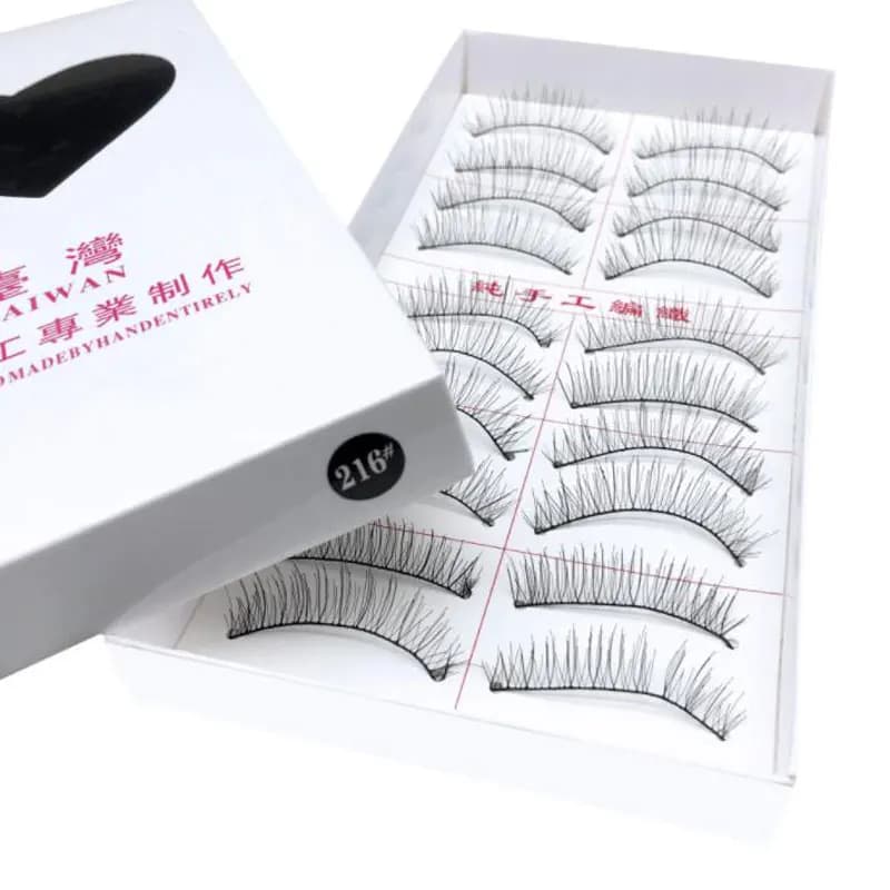 Faux cils noirs longs et épais faits à la main, extensions de cils naturels, outils de maquillage et