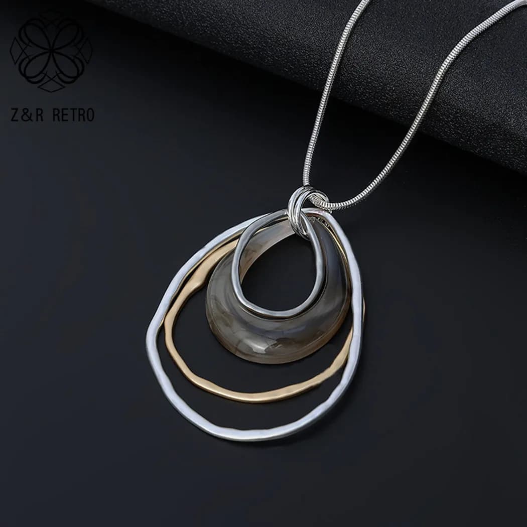 Long collier vintage pour femme, tour de cou, collier simple, costume de déclaration, bijoux gothiqu
