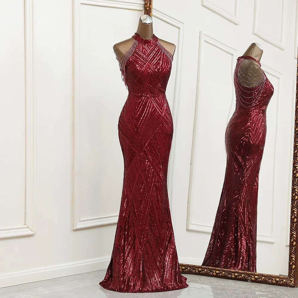 Robe de soirée sirène argentée personnalisée, robe de soirée pour femmes, robe de demoiselle d'honne