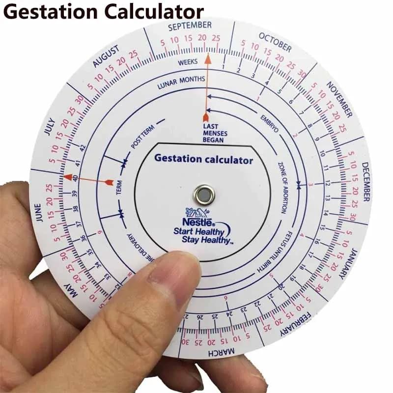 Calculatrice de gestes Goniomètre de grossesse sur roue Calculatrice de date de naissance expendue