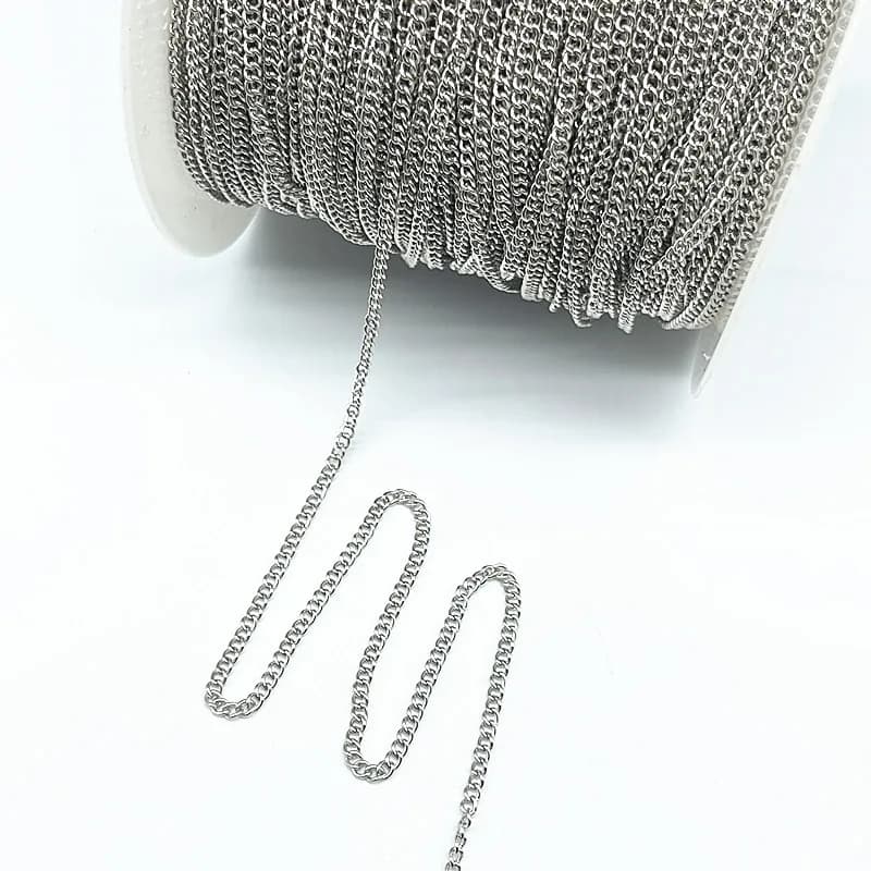 Chaîne de collier plaquée or/argenté/Bronze/noir, 2yards, pour la fabrication de bijoux, chaînes de 