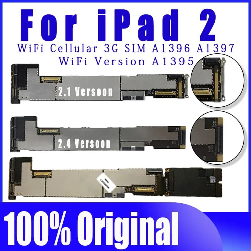 Carte mère A1396/A1397 ou A1395 pour ipad 2, puces complètes, iCloud gratuit d'origine pour carte mè