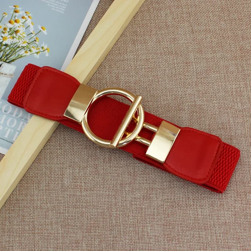 Ceinture élastique de luxe pour filles, nouvelle jupe de robe, taille large élastique, boucle ronde 