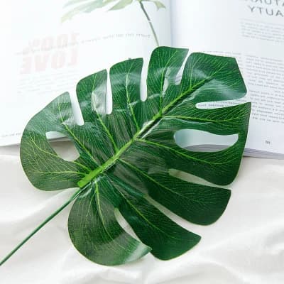 Feuilles simulées de haute qualité, plante verte, décor de cuir chevelu, INS, ornement de fond de ph