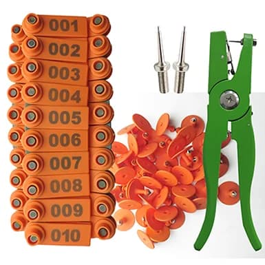 Pince à étiquettes d'oreille de chèvre en Stock en direct 001-100 étiquettes d'oreille pour mouton P