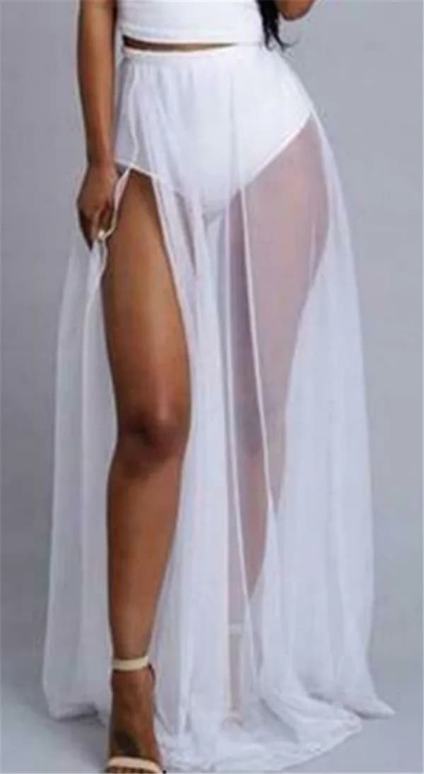 Jupe de plage transparente pour femmes, en dentelle, couleur unie, amissié, longueur de rinçage, en 