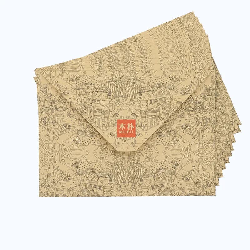 Enveloppe rétro en papier Pu Double face, papier Kraft imprimé de haute qualité, cadeau, papeterie d