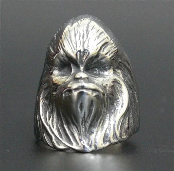 Bague en acier inoxydable 316L pour hommes et garçons, Design incroyable, longue barbe occidentale