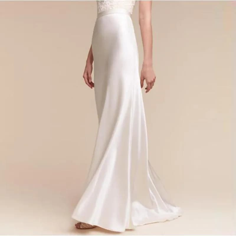 Jupes sirène blanches pour femmes, sur mesure, fermeture éclair, taille longue, fête, maxi complet, 