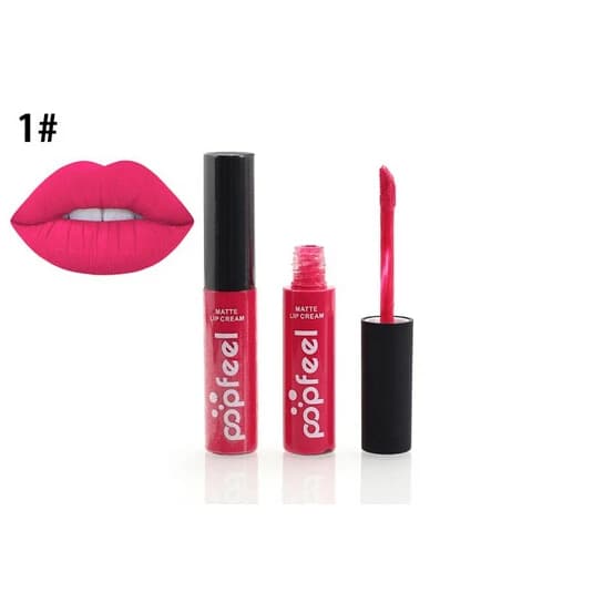 Nouveau 12 couleurs liquide imperméable élégant mat lisse rouge à lèvres rouge à lèvres brillant à l