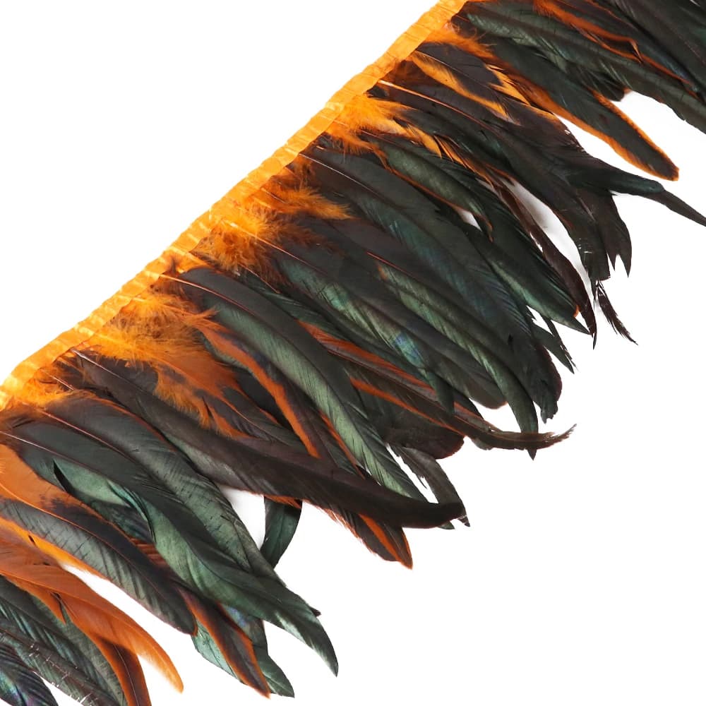 Plumes de queue de poulet de coq rouge, ruban de plumes de Coque naturelle pour artisanat, robe, jup