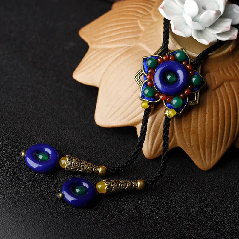 Collier vintage long pull en bois, 14 modèles, collier ethnique du népal, pierres tibétaines, bijoux