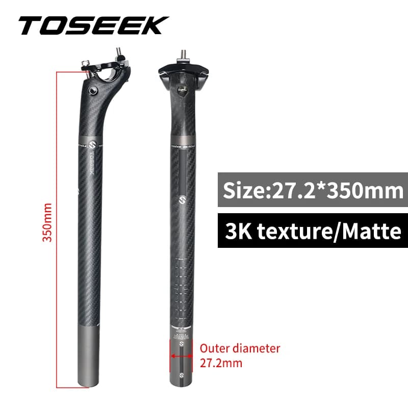 TOSEEK tige de selle carbone 3K tissage mat Offset 20mm tige de selle 27.2/30.8/31.6 vtt tige de sel