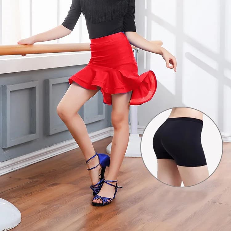 Jupes latines pour enfants filles, Costume de compétition de Salsa Cha Cha pour adultes et enfants, 