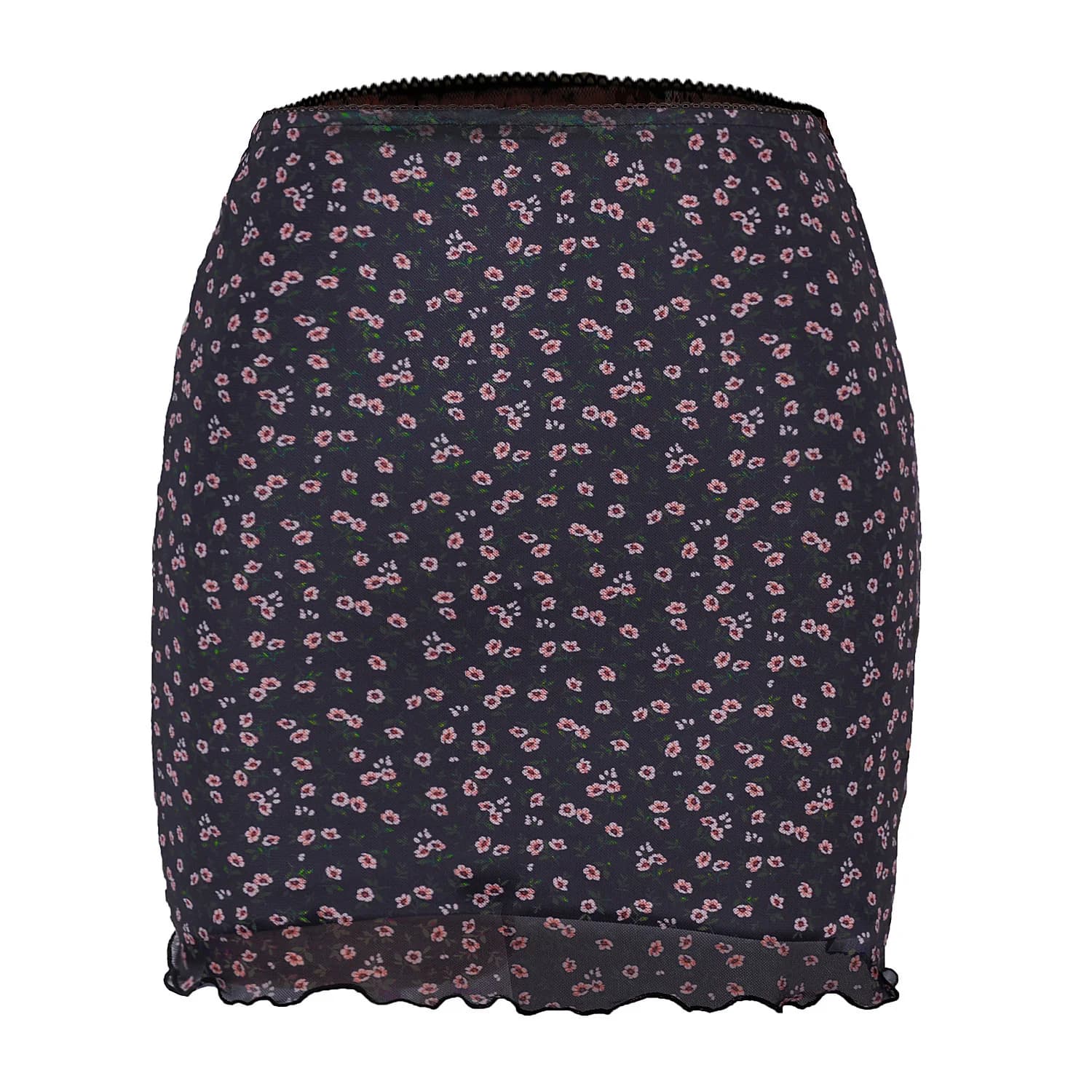 Jupe femme imprimé fleuri maille Double couche taille haute Mini jupes femmes 2025 nouvel été Street