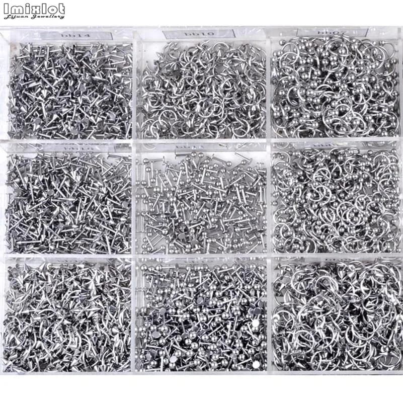 45/90 pièces de bijoux de corps en acier inoxydable, styles variés, pour piercing des sourcils, du n
