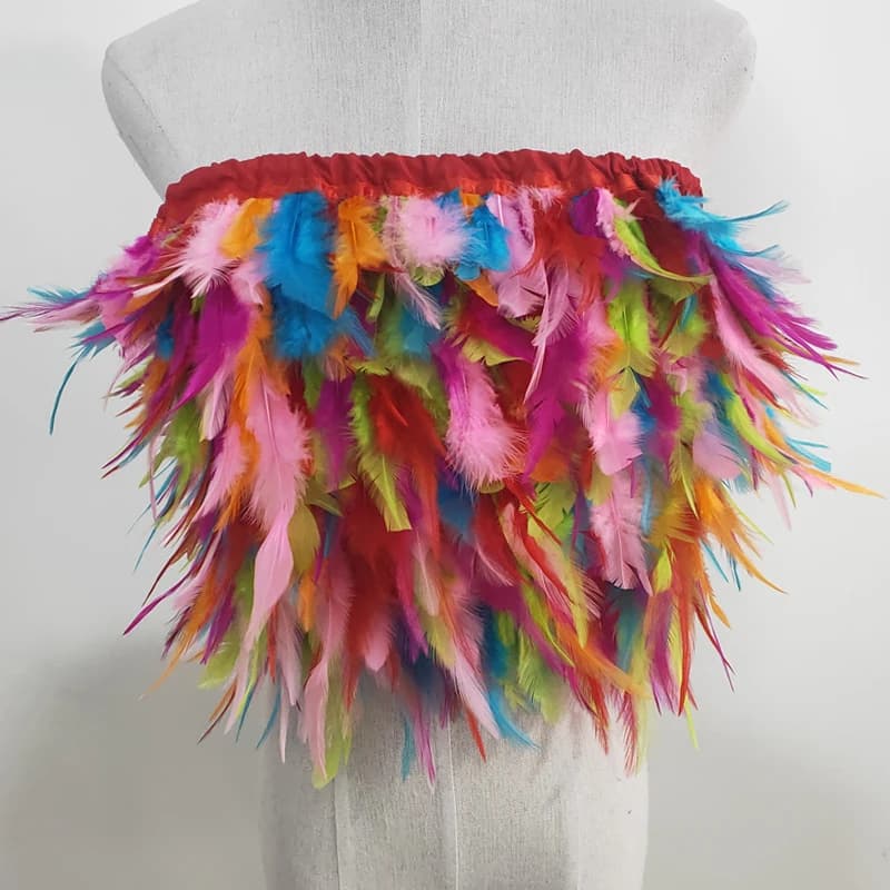 Soutien-gorge en plumes de dinde épaisses pour femmes, sous-vêtements, jupe courte, manteau de fourr