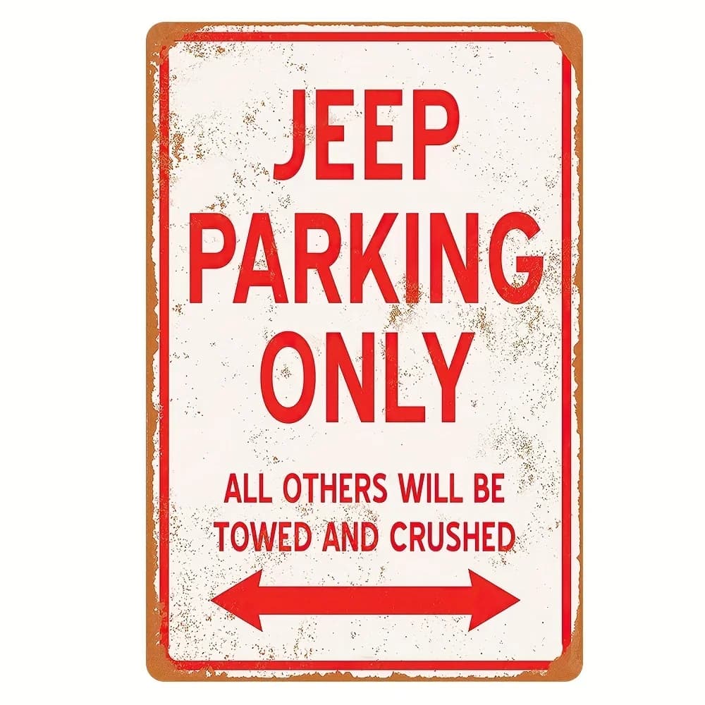 Panneau en métal « JEEP PARKING ONLY », décoration murale vintage pour la maison, restaurant, bar, g