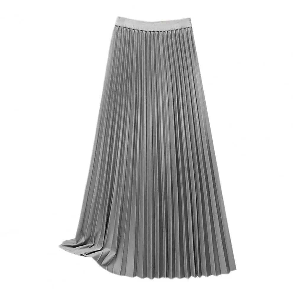 Longueur femmes Maxi jupe 2025 nouvelle mode femmes taille haute plissée taille haute jupe longue co