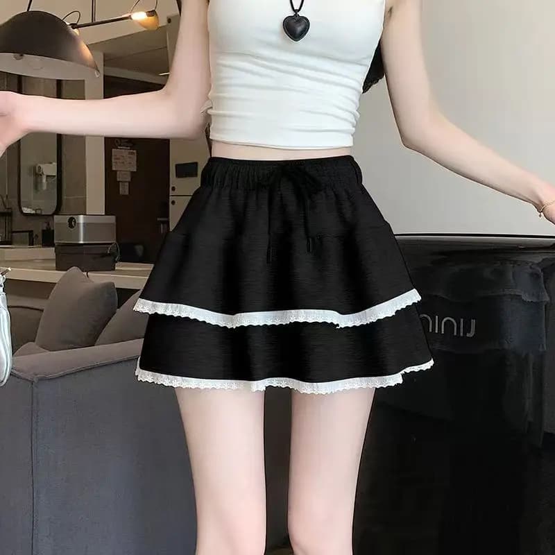 Jupe de sport grise pour femme, nouvelle collection été, taille haute élastique, fine et décontracté