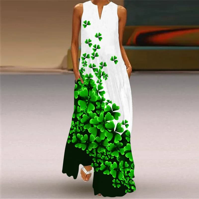 Robes longues pour femmes à motifs floraux, sans manches, imprimées en 3D, robe maxi pour femmes, ta