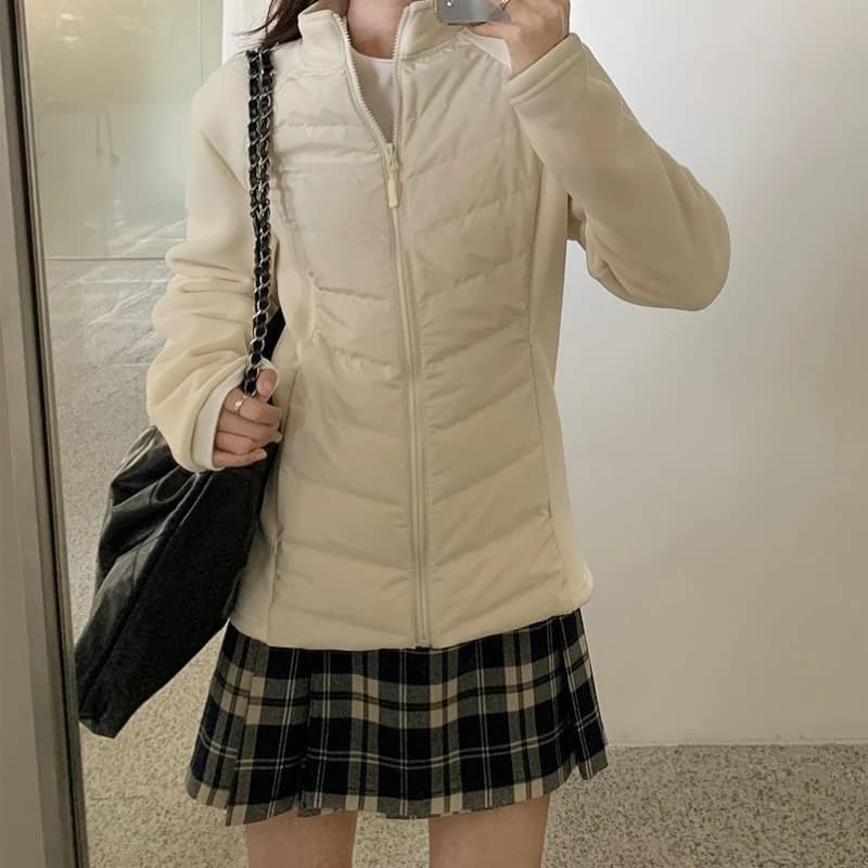 Doudoune légère pour femme en automne et en hiver, nouveau style avec doublure intérieure, col monta