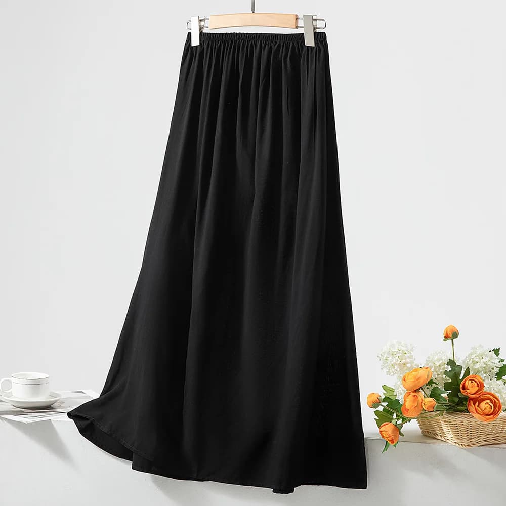 Été Viscose femmes jupes décontracté imprimé fleuri femme jupes longues taille élastique femme ample