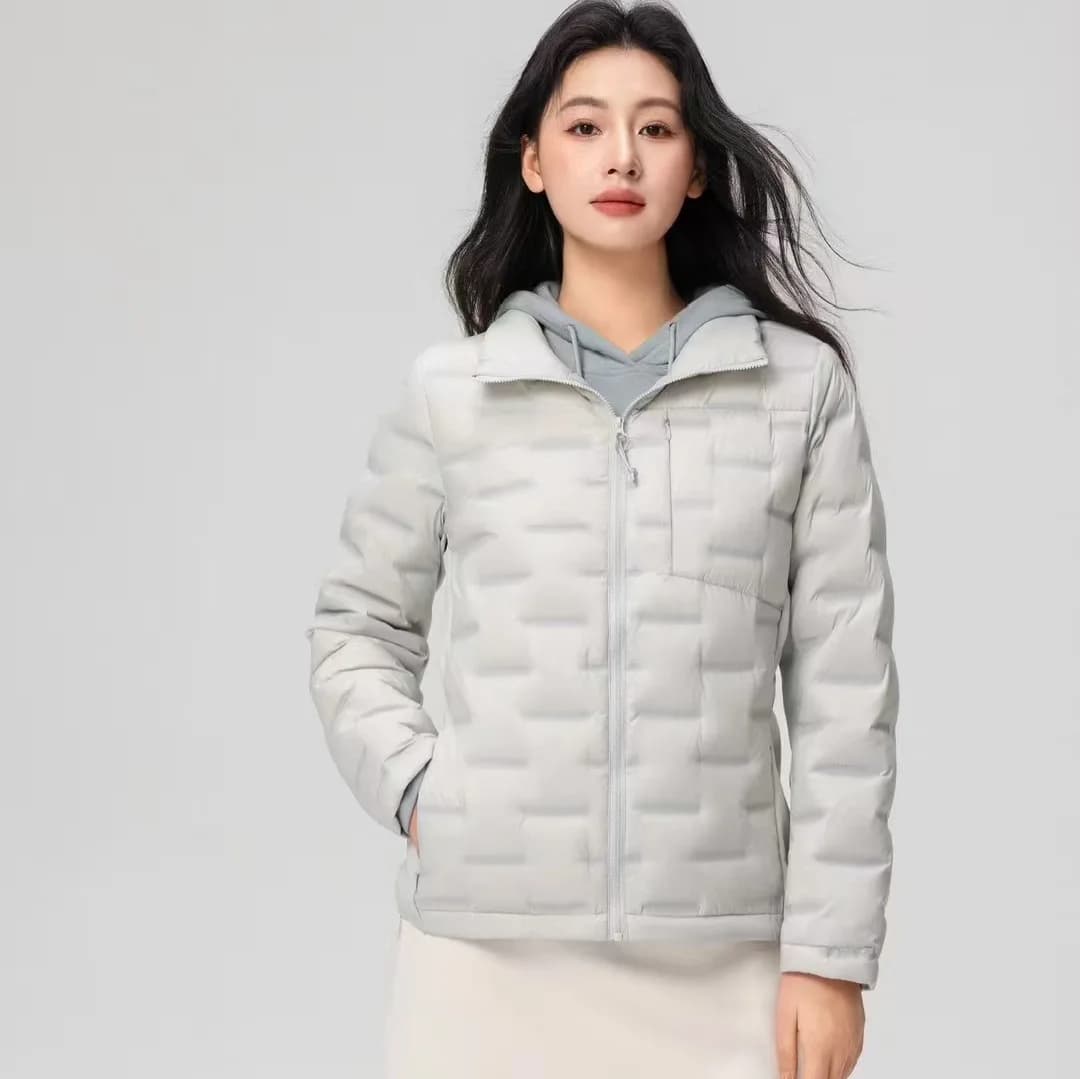 Veste d'hiver pour femme, coupe ajustée, 90% duvet de canard, ultra légère, col montant, pour le spo