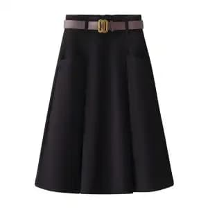Jupe en laine pour femmes, ligne a, grand parapluie, taille haute, slim, mi-longue, plissée, nouvell