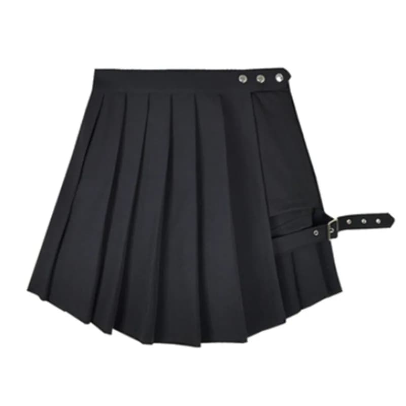 Jupe gothique plissée de Style foncé, Punk irrégulière, faux Leggings deux pièces, jupe à anneau, pa