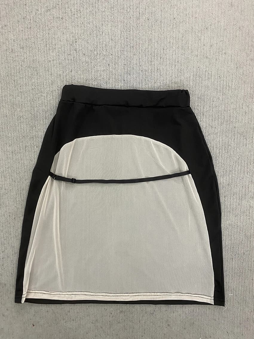 Jupe moulante classique polyvalente style rétro américain avec dos en maille transparente, sexy, éla
