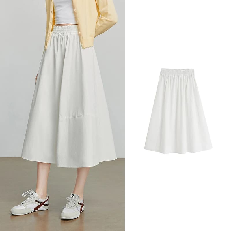 TOYOUTH femmes jupe 2025 automne nouvelle taille haute pur coton minimaliste parapluie jupe citron j