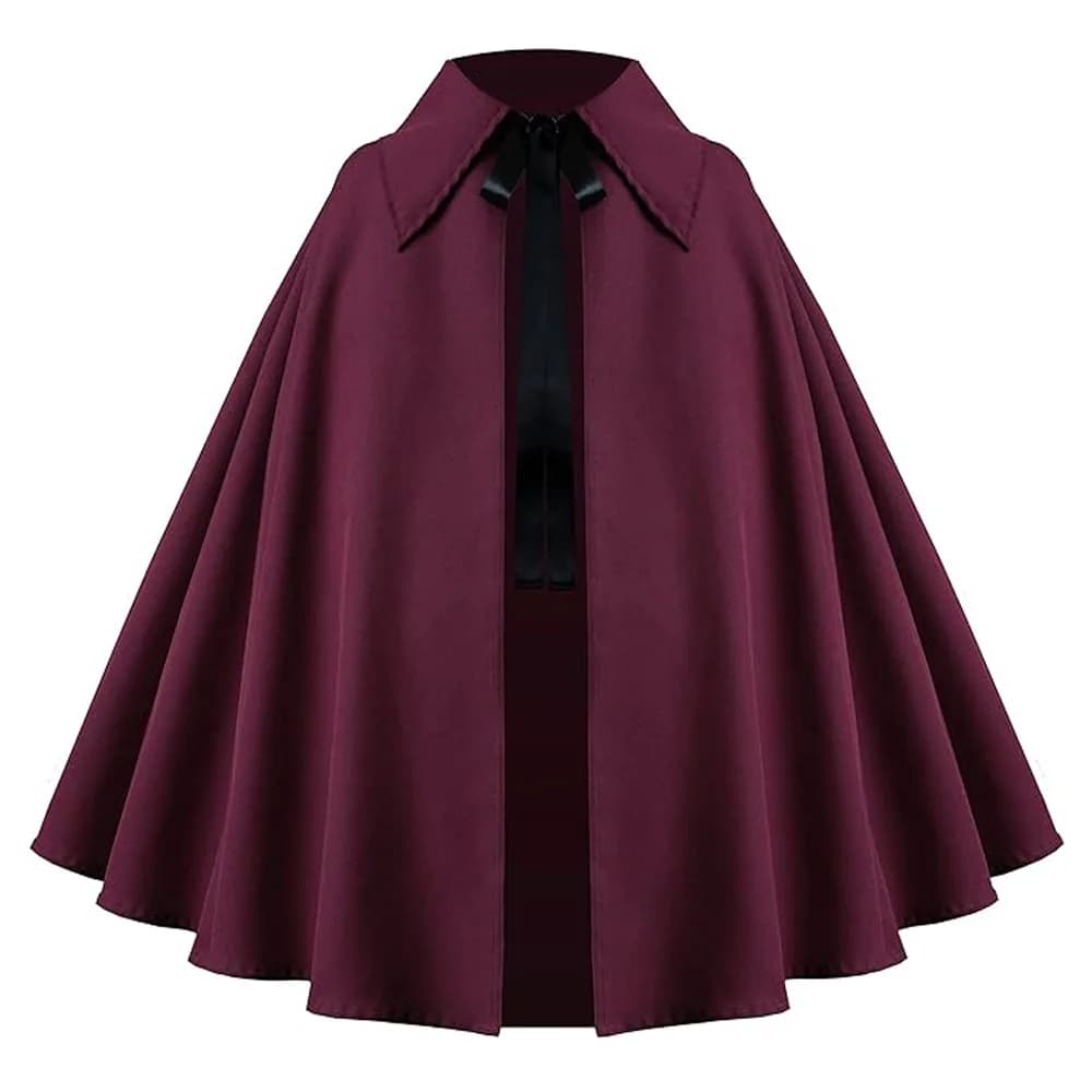 Cape courte médiévale sans capuche, cape noire pour adultes, costume de sorcier pour femmes et homme