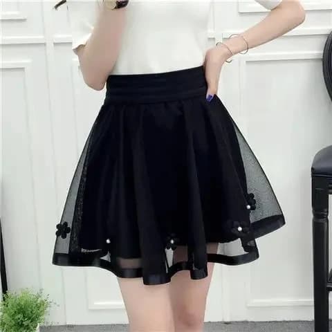 Mini jupe trapèze plissée en tulle élastique pour femme, maille trapèze, streetwear élégant, mode co